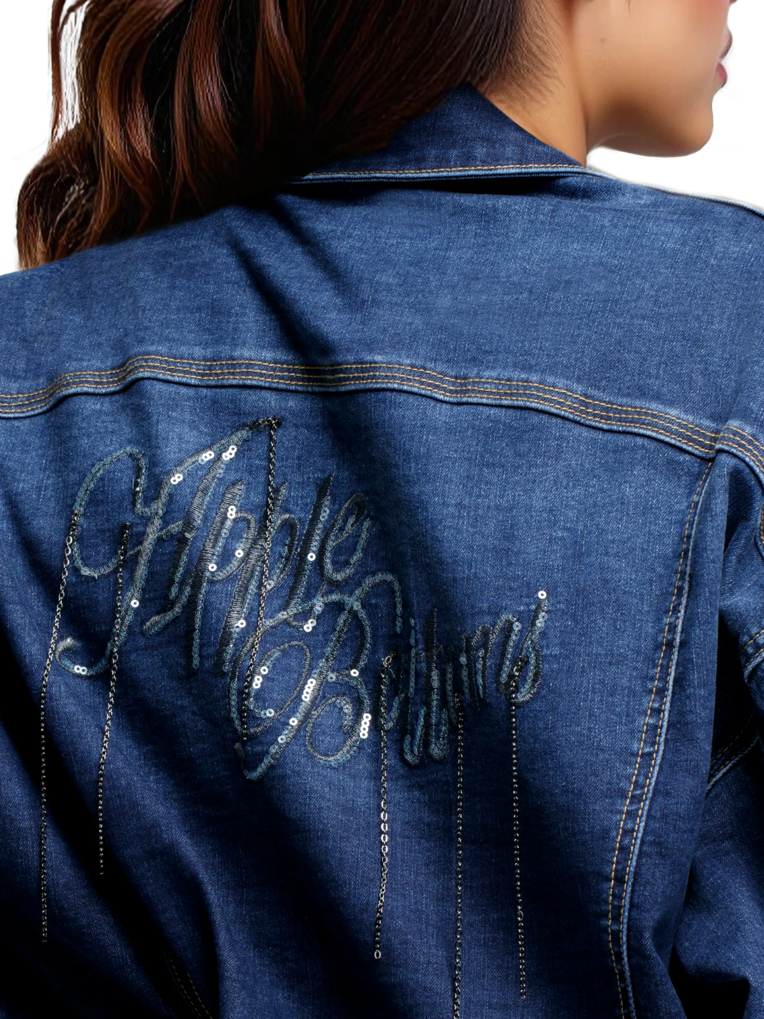 Denim Chain Link Jacket - Image 3