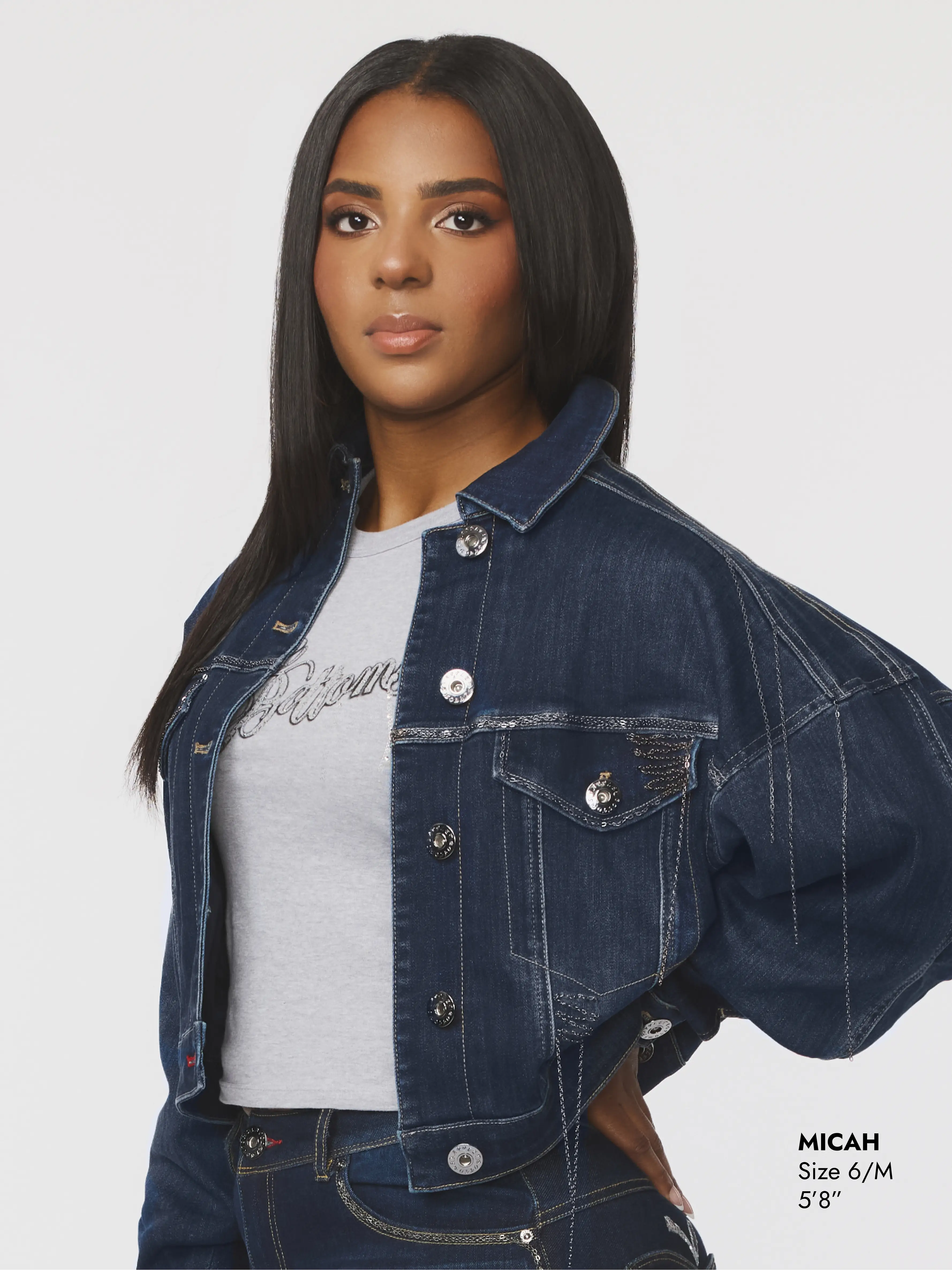 Denim Chain Link Jacket - Image 5