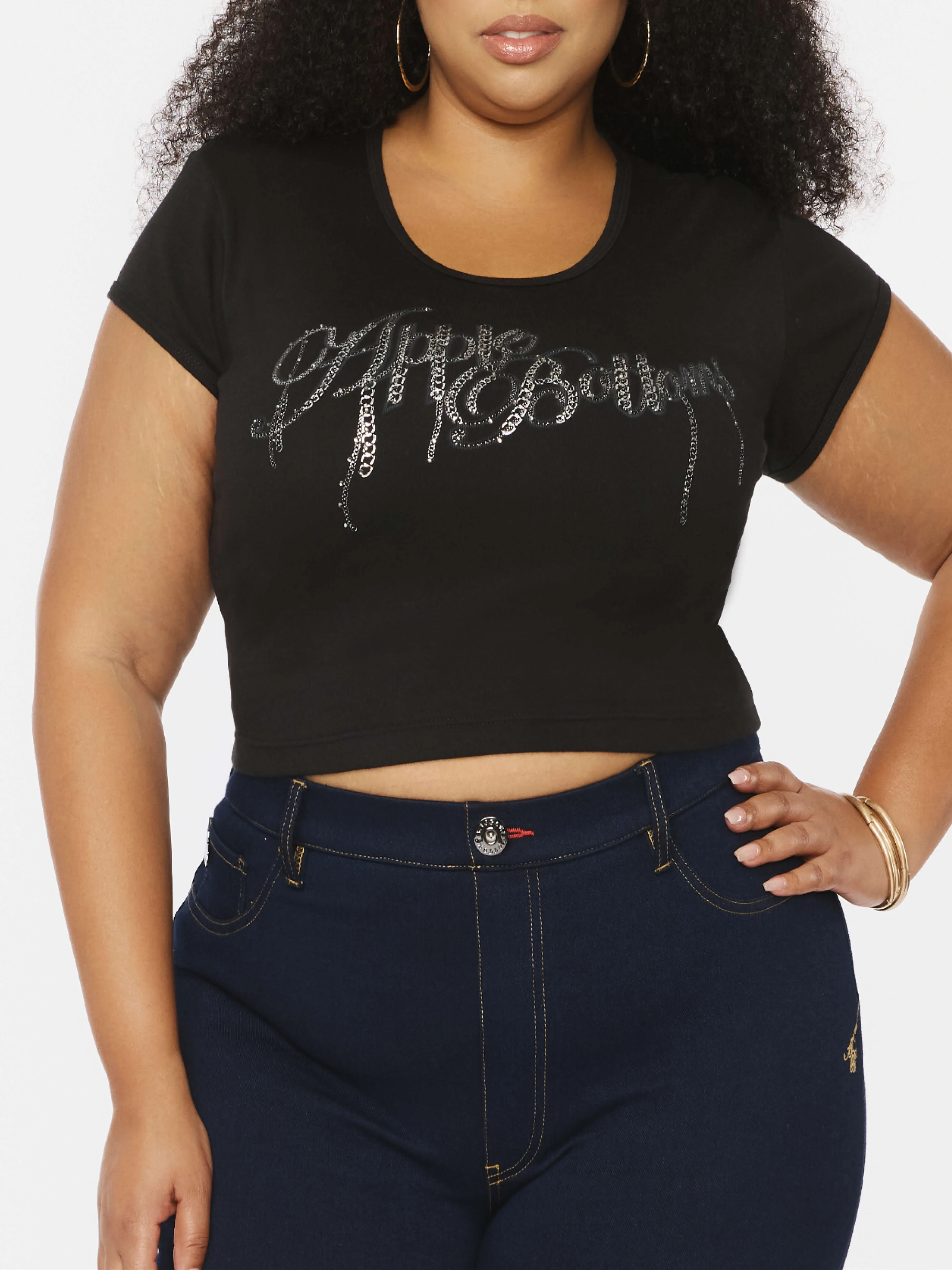 Chain Reaction Baby Tee - Black - Image 4