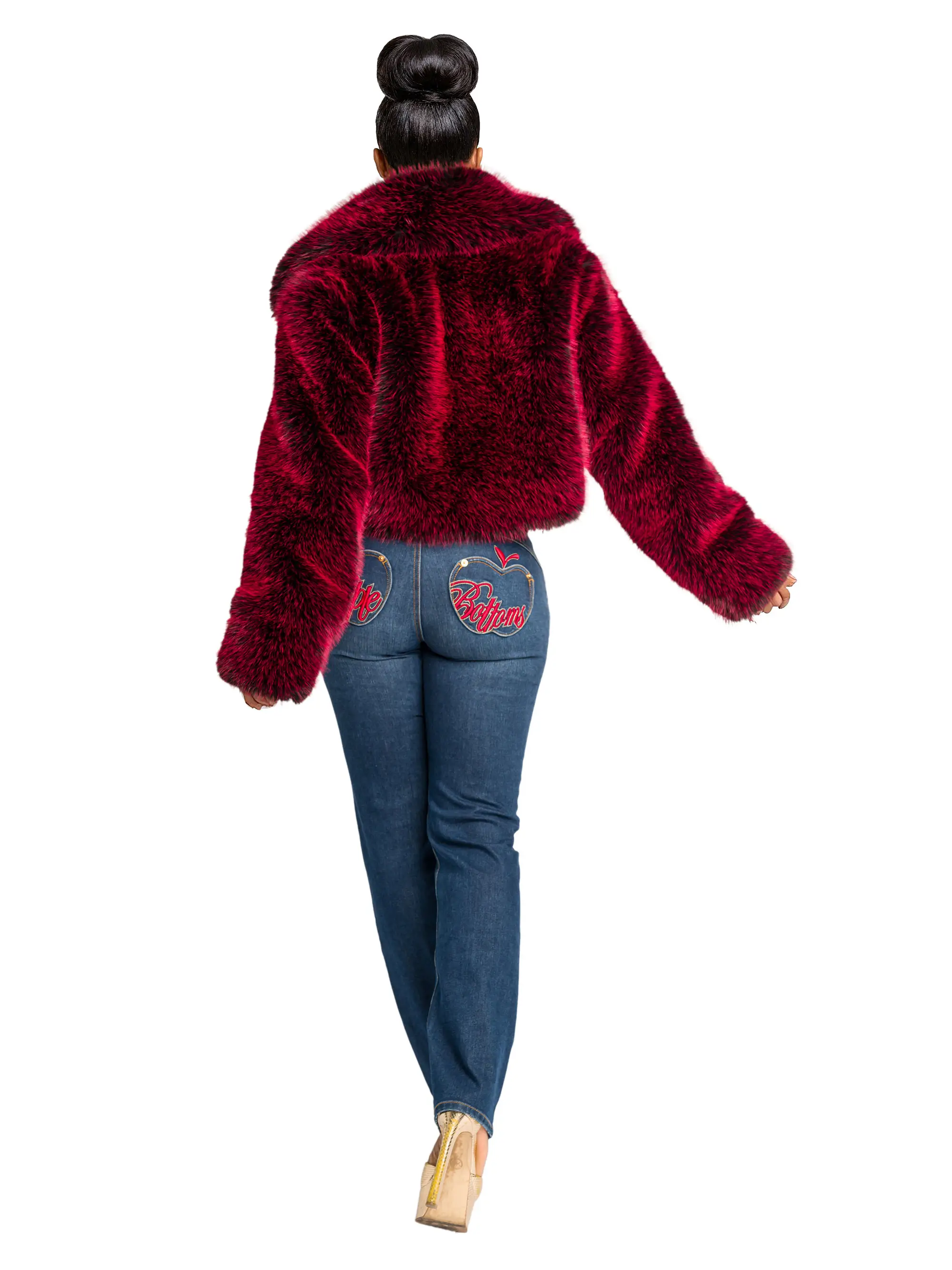 Y2K Fur Jacket - Red Delicious - Image 12