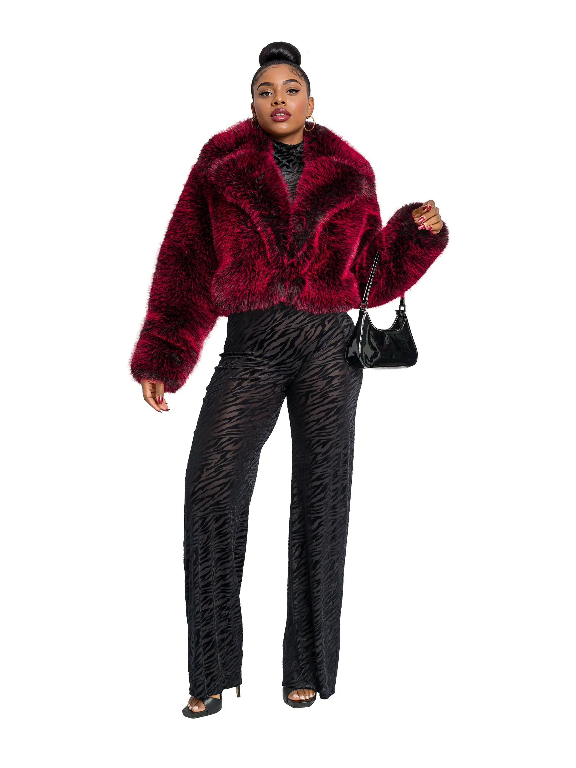 Y2K Fur Jacket - Red Delicious - Image 15