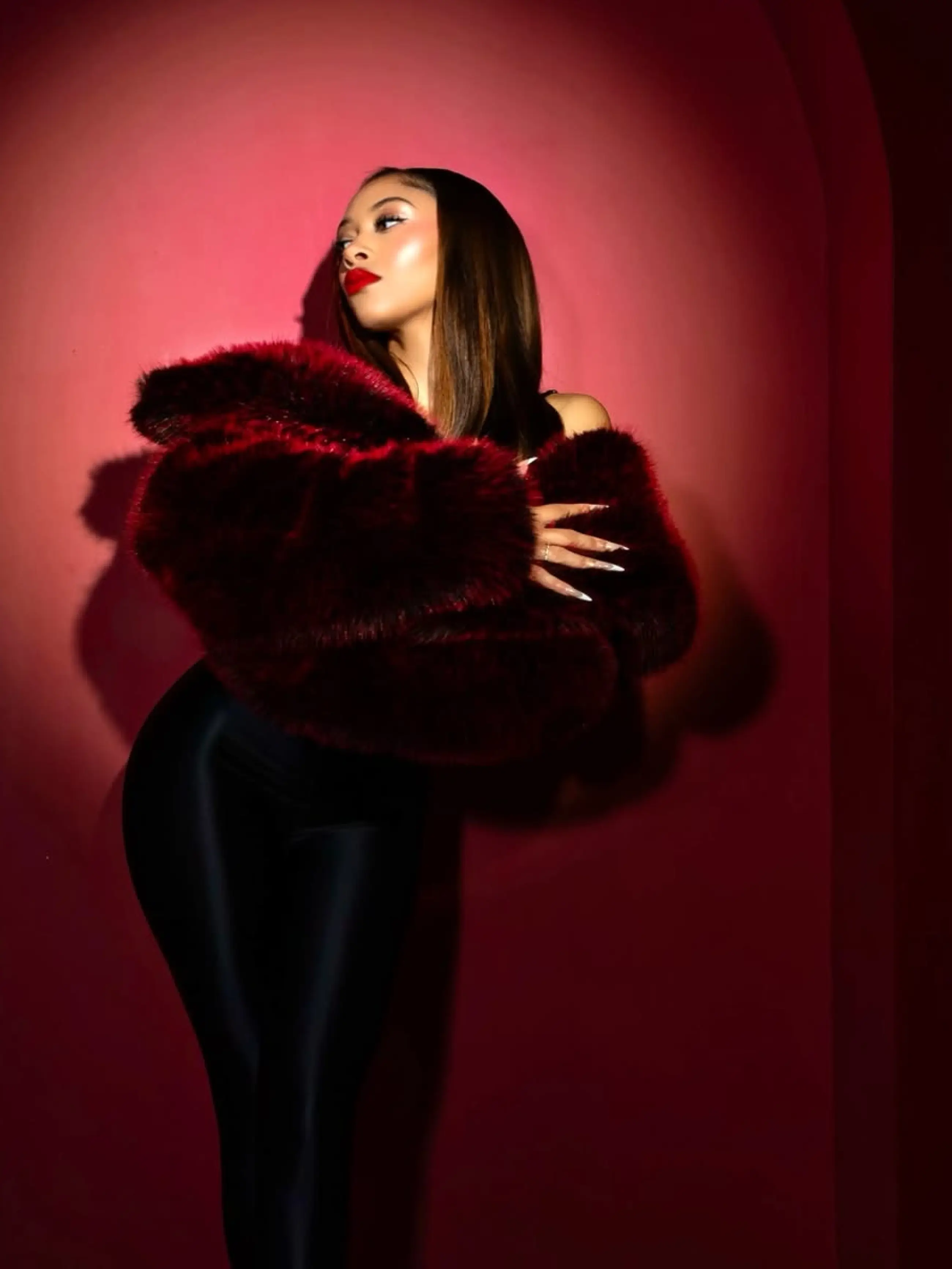 Y2K Fur Jacket - Red Delicious - Image 4