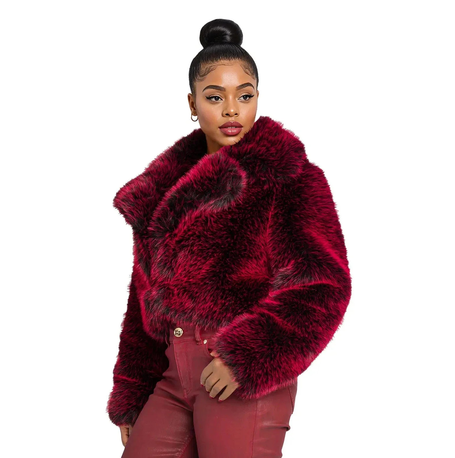 Y2K Fur Jacket - Red Delicious - Image 8