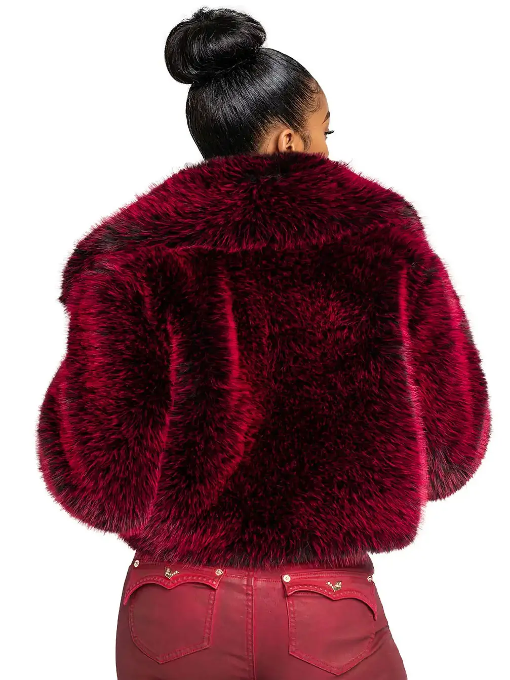 Y2K Fur Jacket - Red Delicious - Image 9