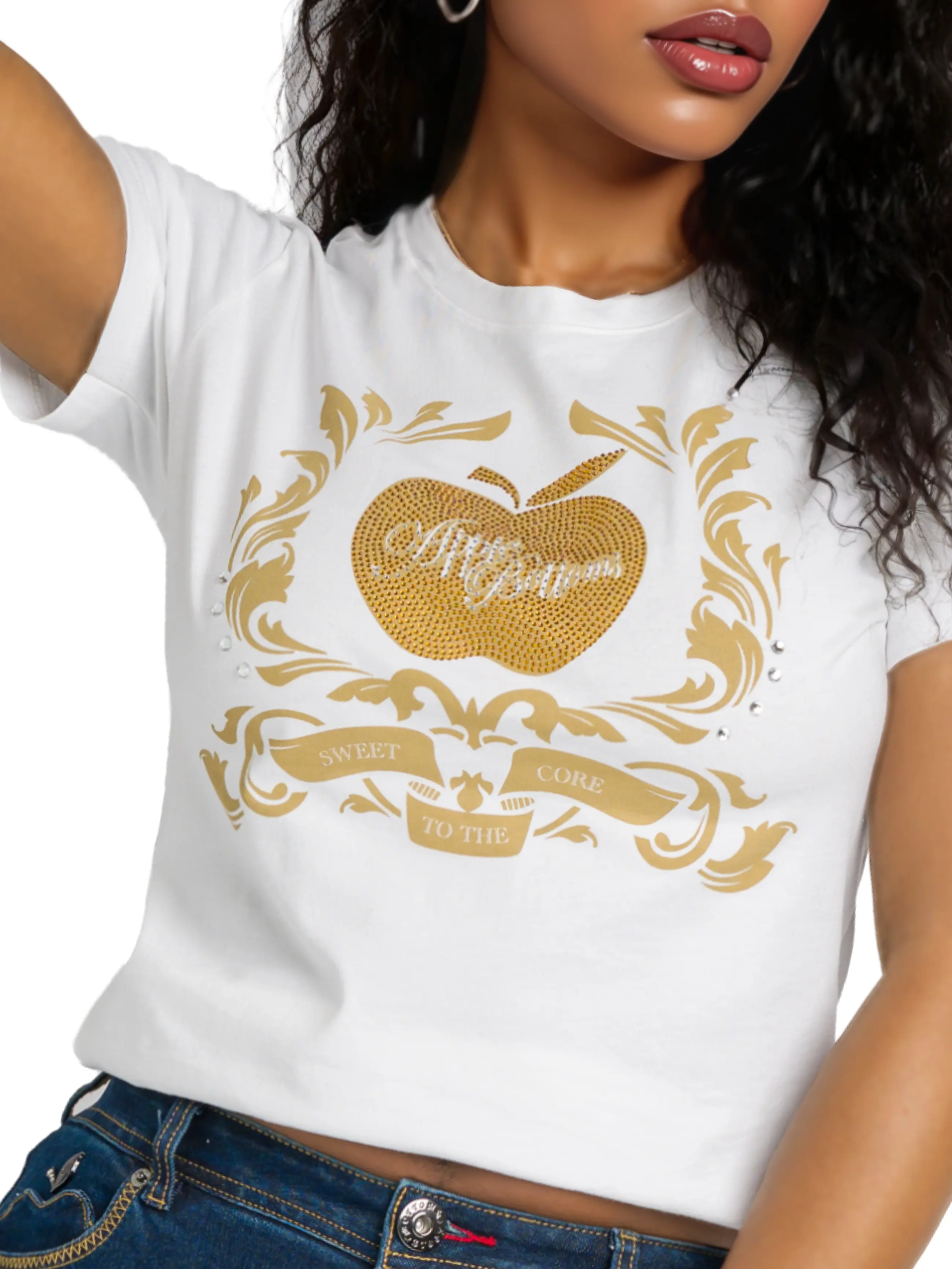 Golden Crest Tee - White - Image 3