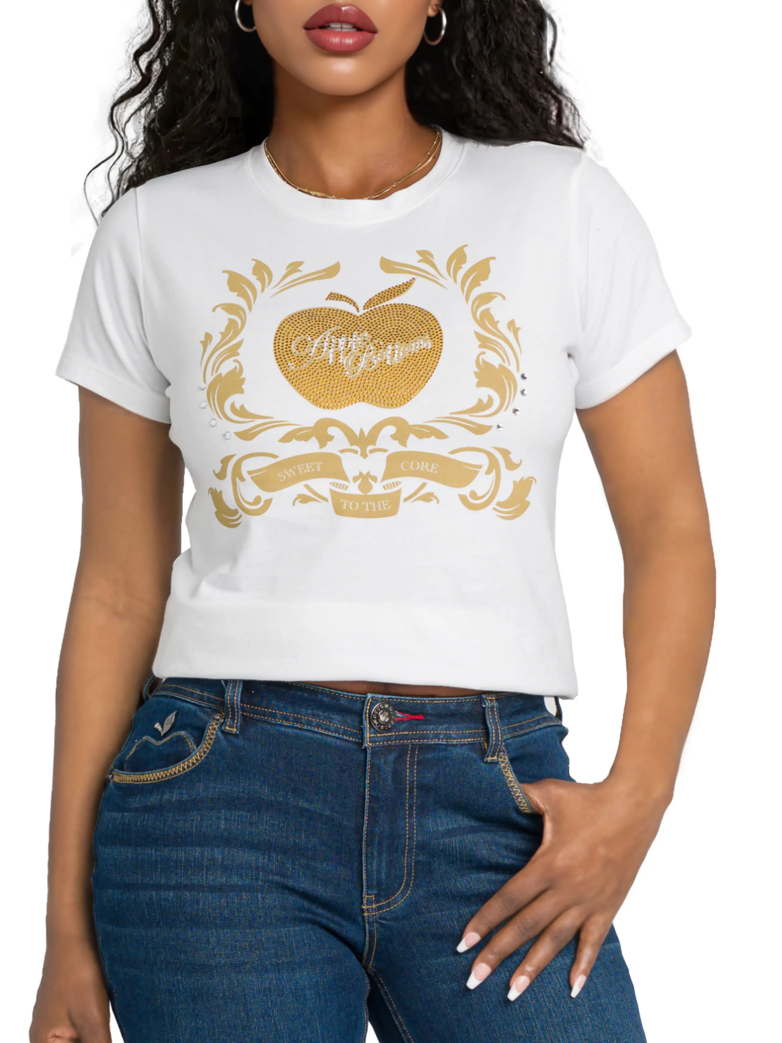 Golden Crest Tee - White - Image 5