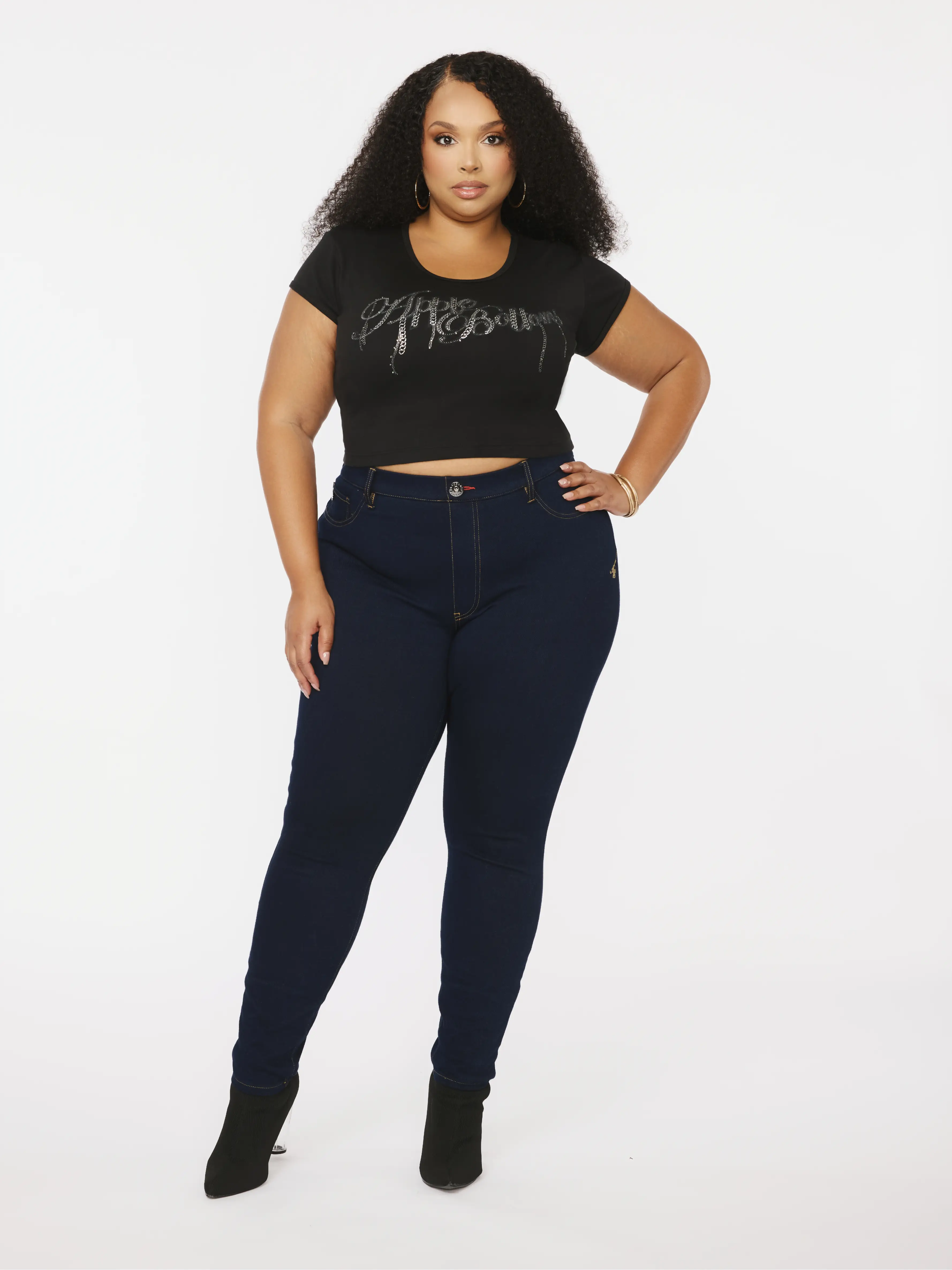 Peel-Off Pull-On Jeggings - Dark Wash - Image 6