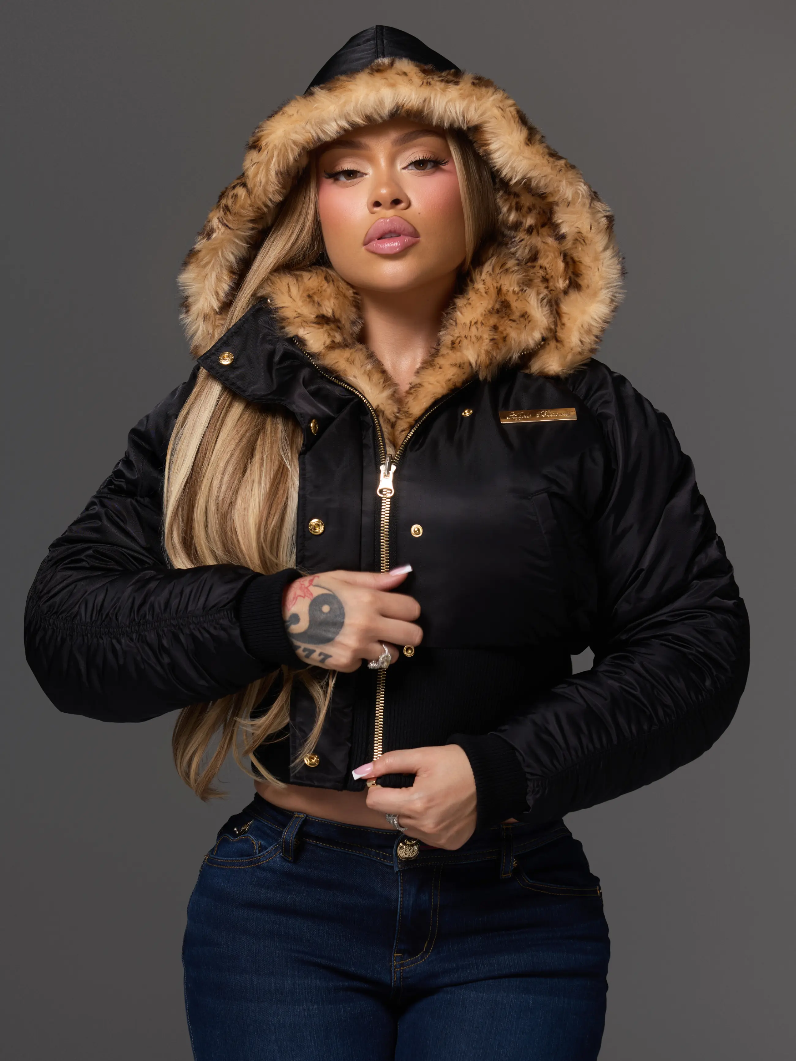 Reversible Fur/Nylon Puffer - Image 3