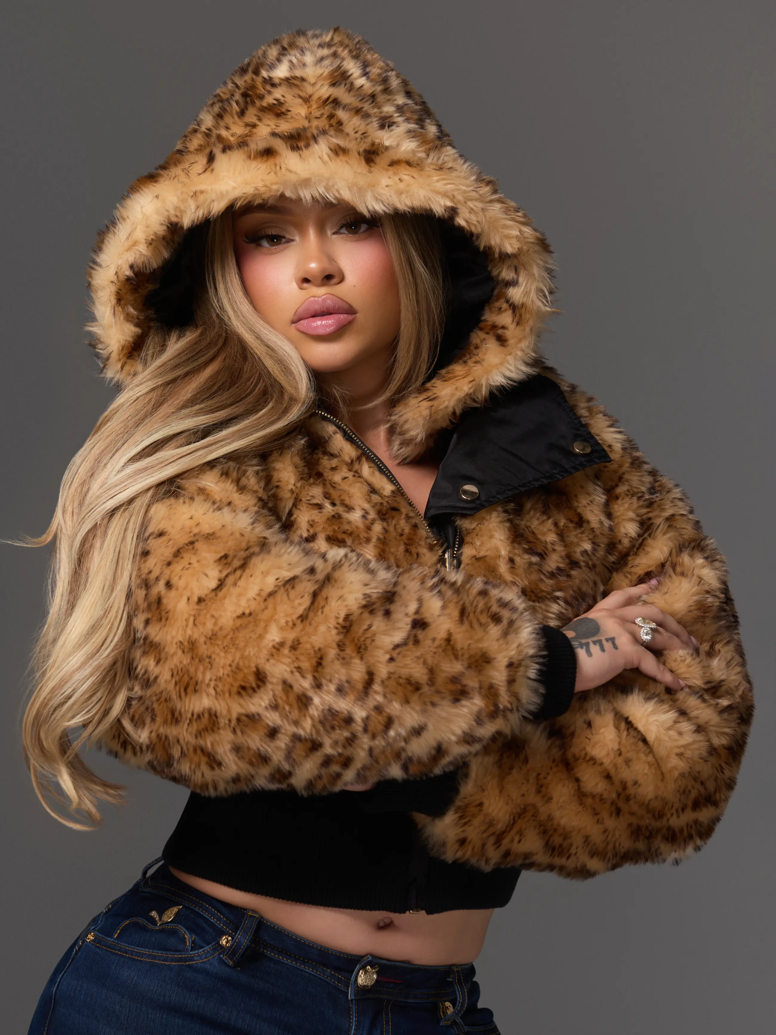 Reversible Fur/Nylon Puffer - Image 7