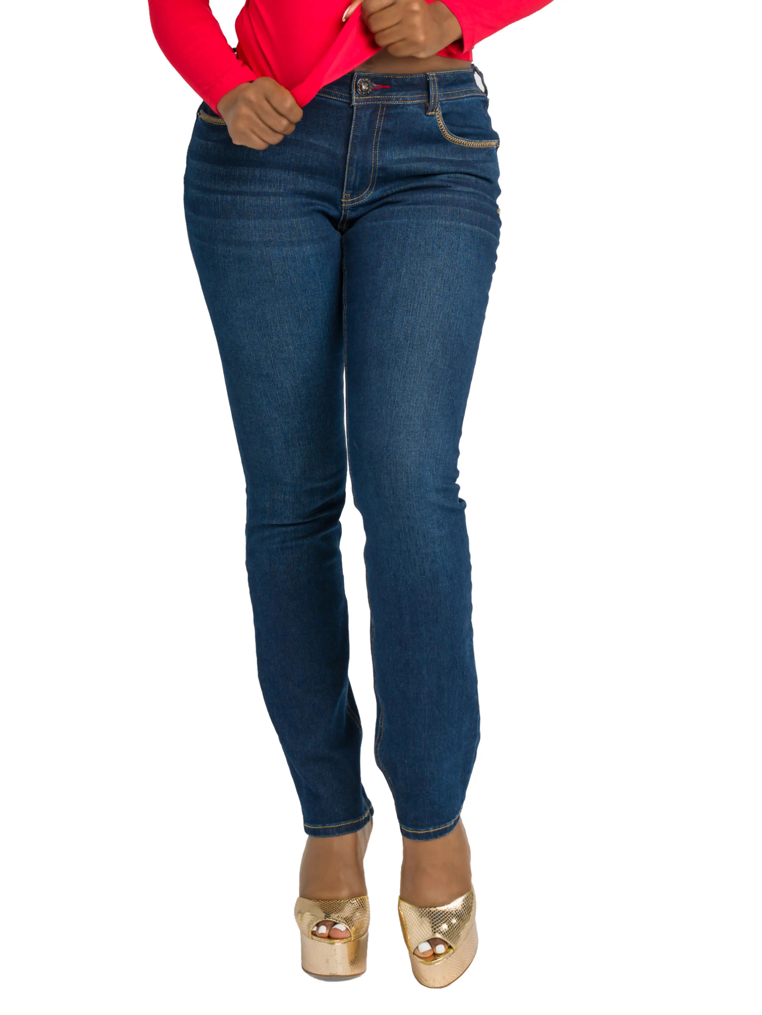 Signature Apple Pocket Straight Leg Jeans - Dark Wash - Image 6