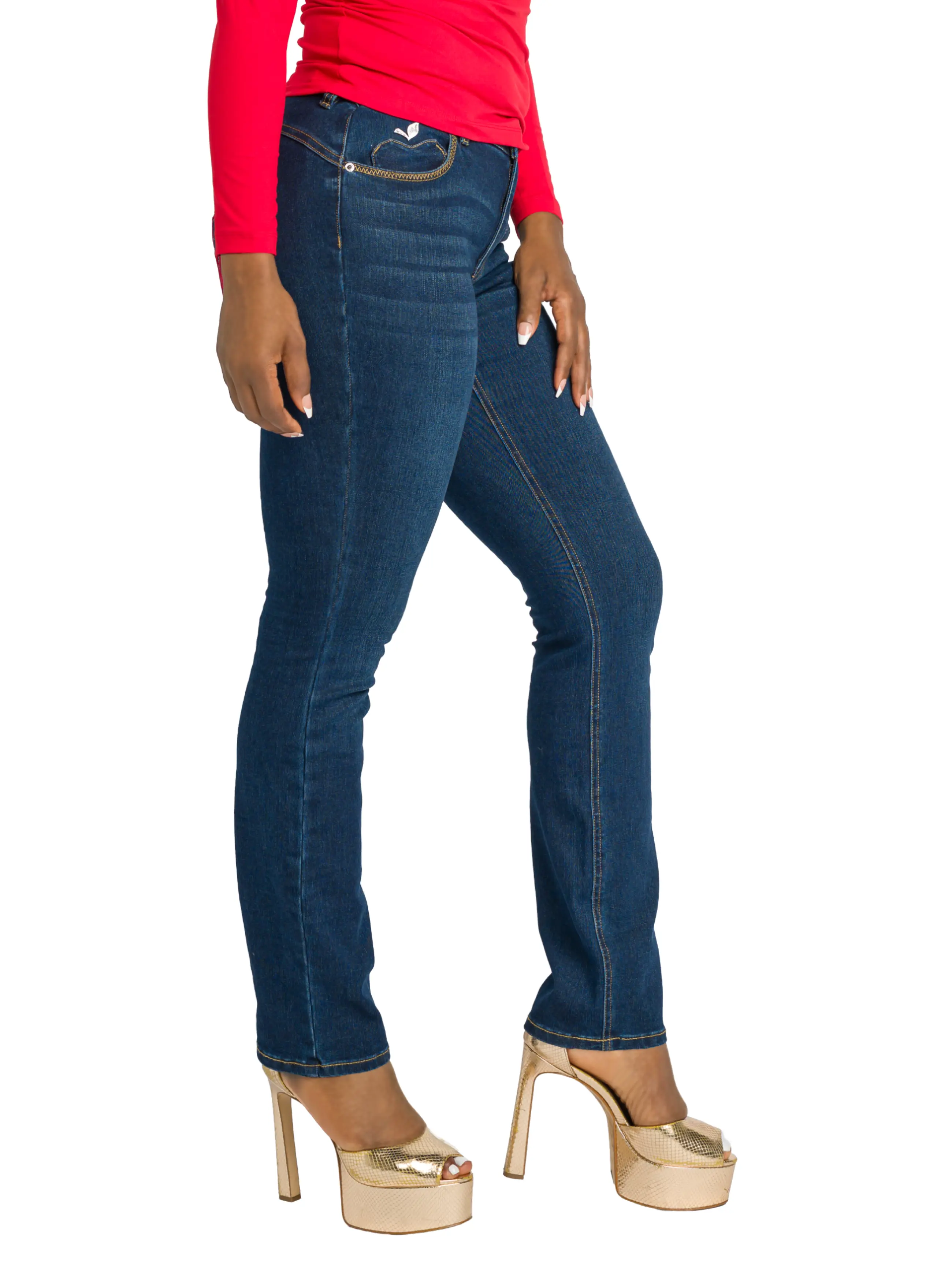 Signature Apple Pocket Straight Leg Jeans - Dark Wash - Image 7