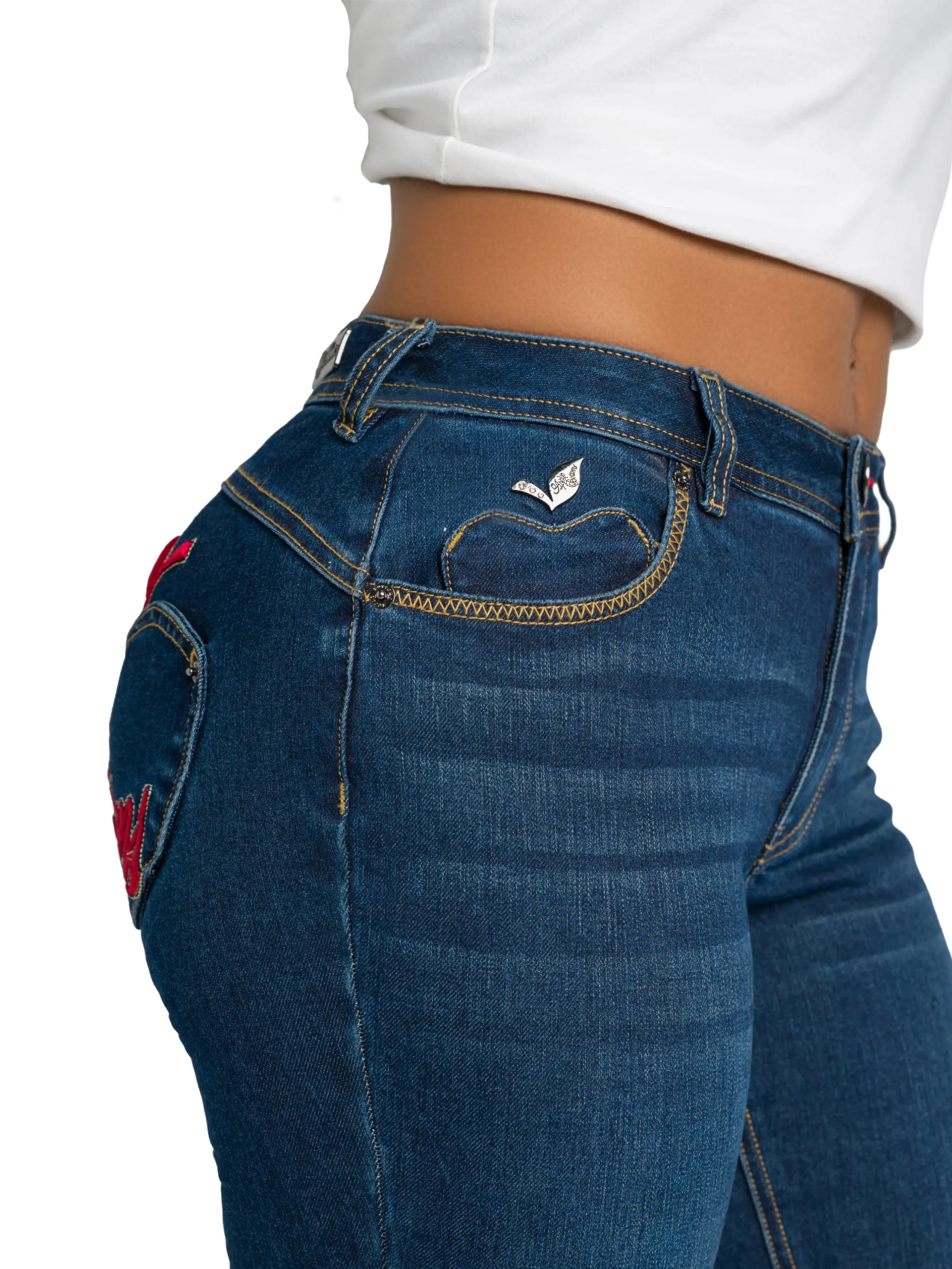 Signature Apple Pocket Straight Leg Jeans - Dark Wash - Image 9