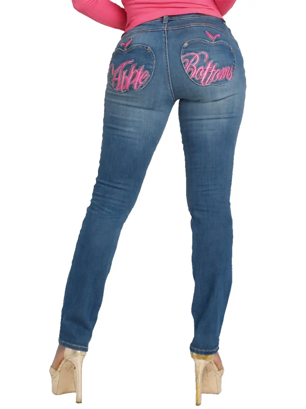Signature Apple Pocket Jean - Pink - Image 3