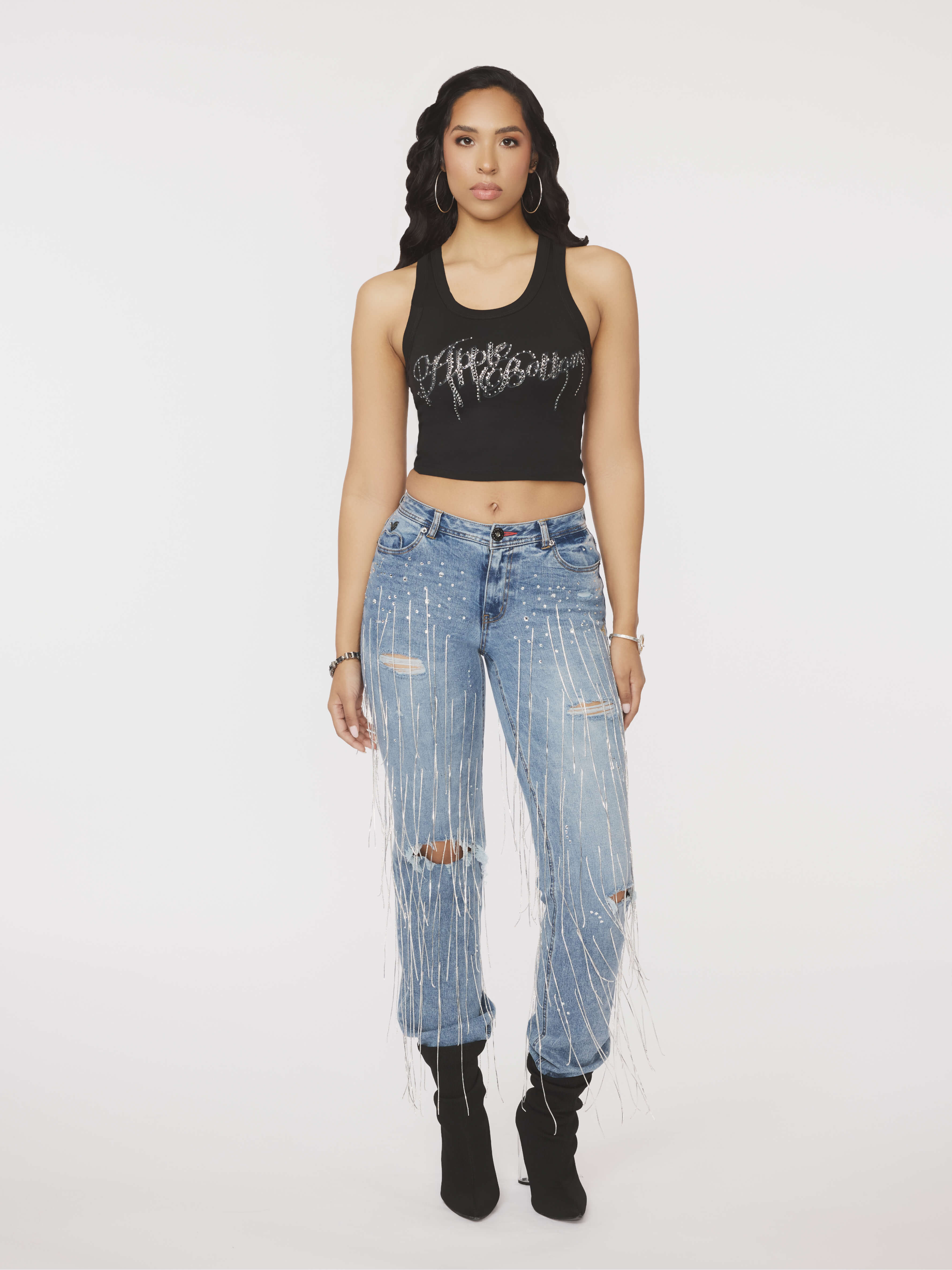 Star Struck Destructed Jean - Medium Wash - Image 4