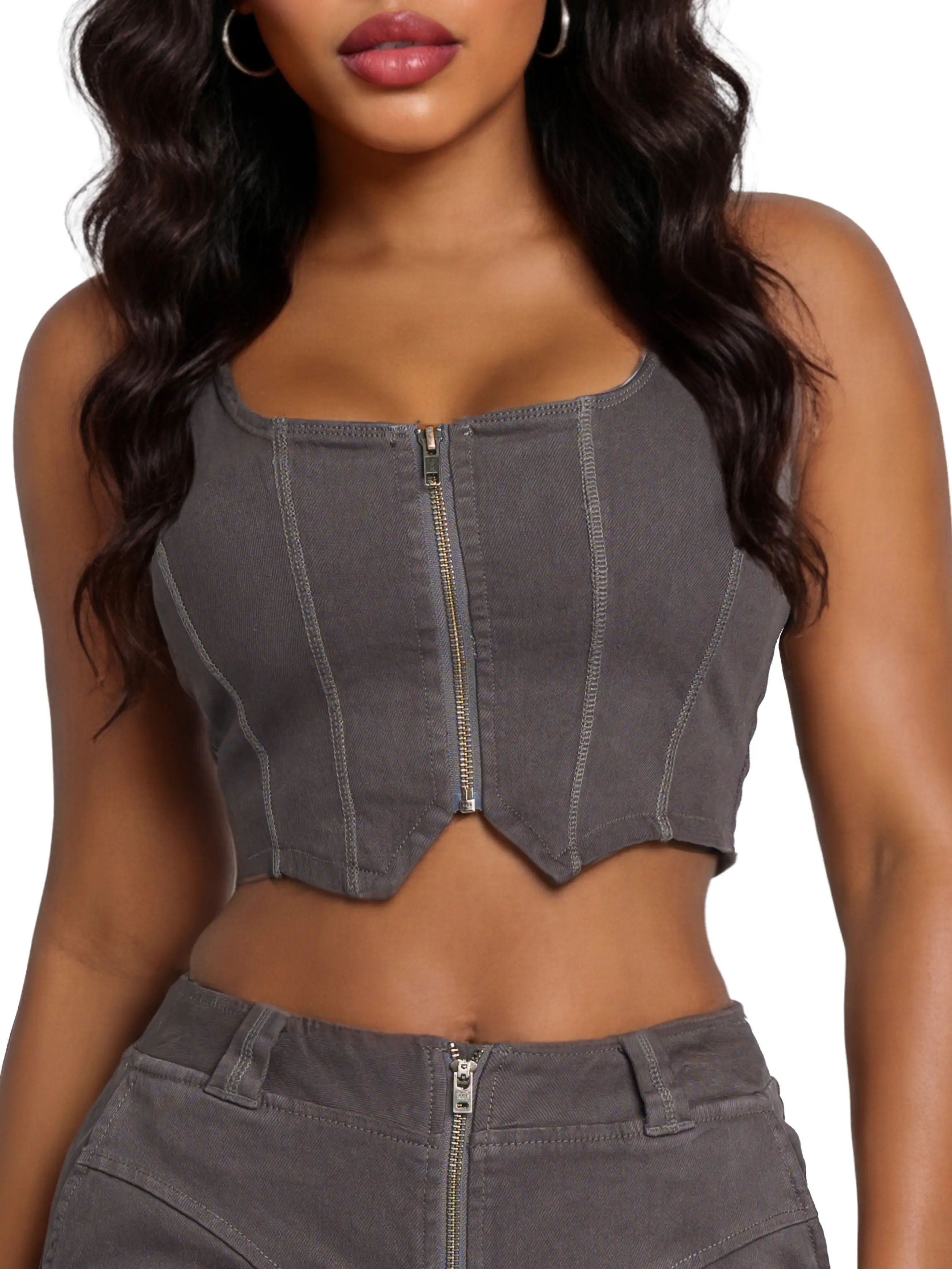 Stretch Twill Bustier Vest - Image 5